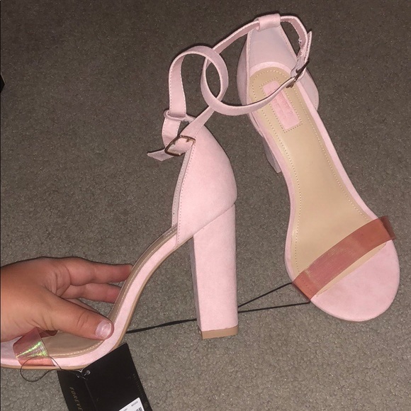 chrome strap pink suede heel!! - Picture 2 of 2
